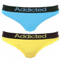 2PACK dames string  blauw geel Addicted
