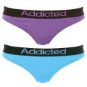 2PACK dames string  paars blauw Addicted