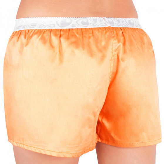 Damesboxershorts Represent effen oranje wit rubber