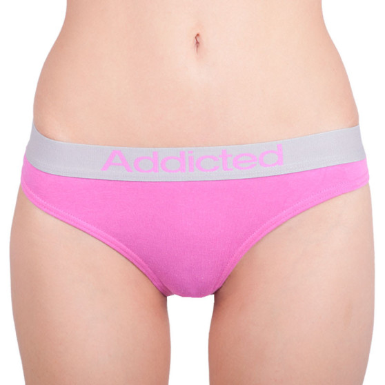 Dames string Addicted roze