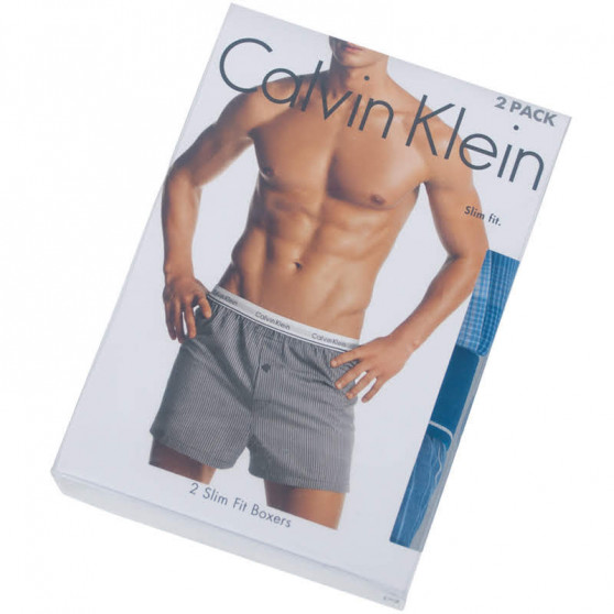 2PACK herenboxershorts Calvin Klein slim fit veelkleurig (NB1544A-LGW)