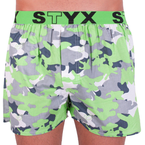 Herenboxershorts Styx art sport rubber groen camouflage (B559)