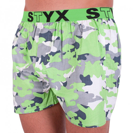 Herenboxershort Styx art sport rubber groen camouflage (B559)