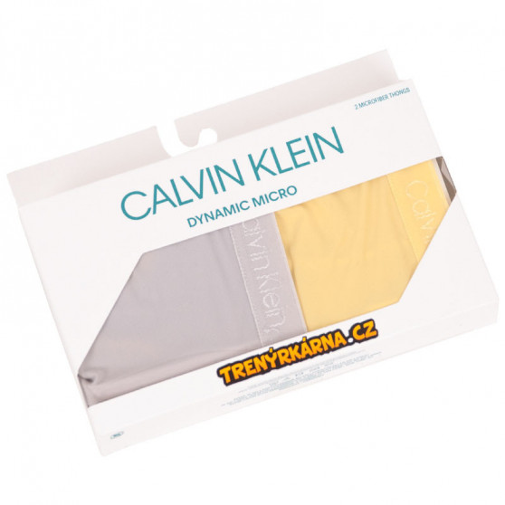 2PACK dames string Calvin Klein veelkleurig (QD3695E-HU4)
