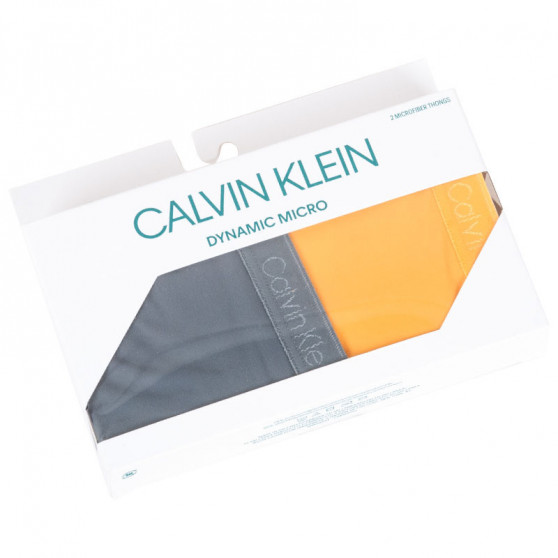 2PACK dames string Calvin Klein veelkleurig (QD3695E-TSR)