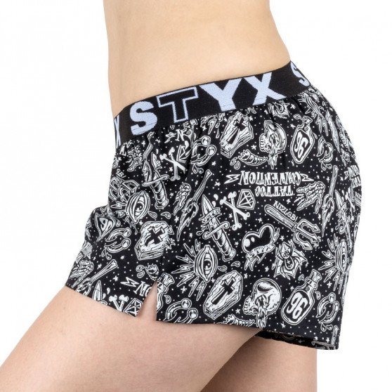 Vrouwen shorts Styx kunst sport rubber tatoeage (T854)