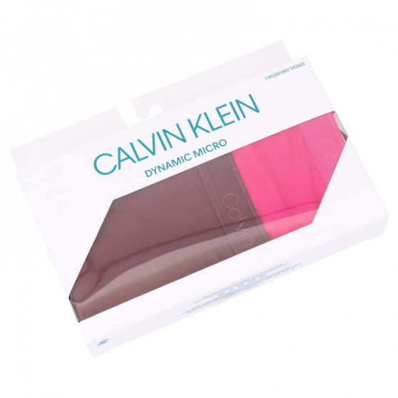 2PACK dames string Calvin Klein veelkleurig (QD3695E-TMU)