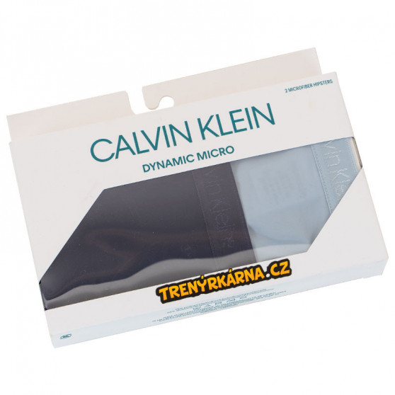 2PACK damesslip Calvin Klein blauw (QD3696E-AAN)