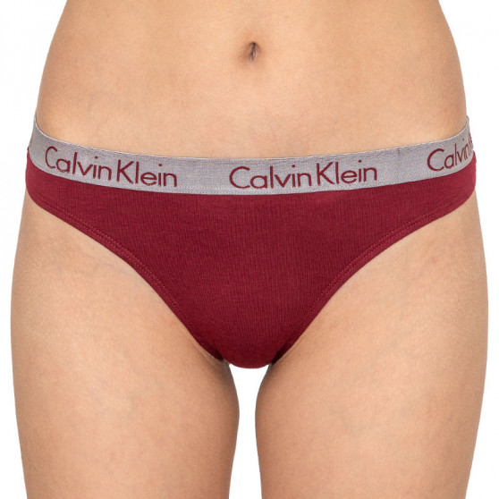 3PACK dames string Calvin Klein veelkleurig (QD3590E-RJV)