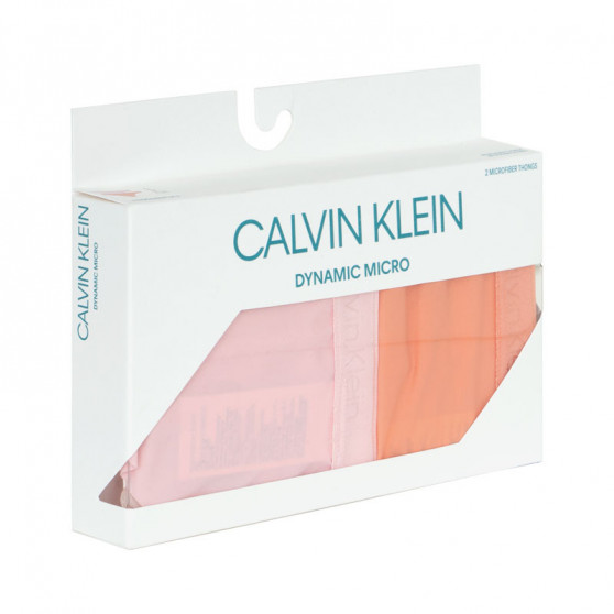 2PACK dames string Calvin Klein veelkleurig (QD3695E-CDJ)