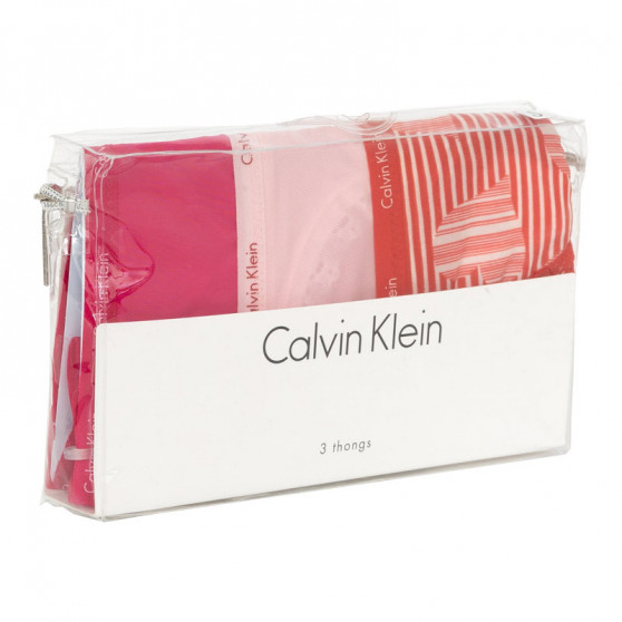 3PACK dames string Calvin Klein veelkleurig (QD3592E-QQ3)