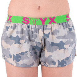 Damesboxershorts Styx art sport rubber beige camouflage (T557)