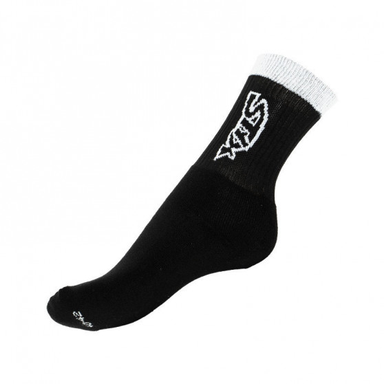 5PACK sokken Styx hoog zwart met witte letters (H26262626262)