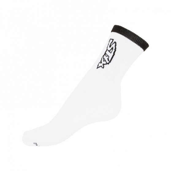 5PACK sokken Styx hoog wit met zwarte letters (H26161616161)
