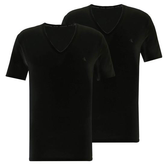 2PACK heren t-shirt CK ONE V-hals zwart (NB2408A-001)