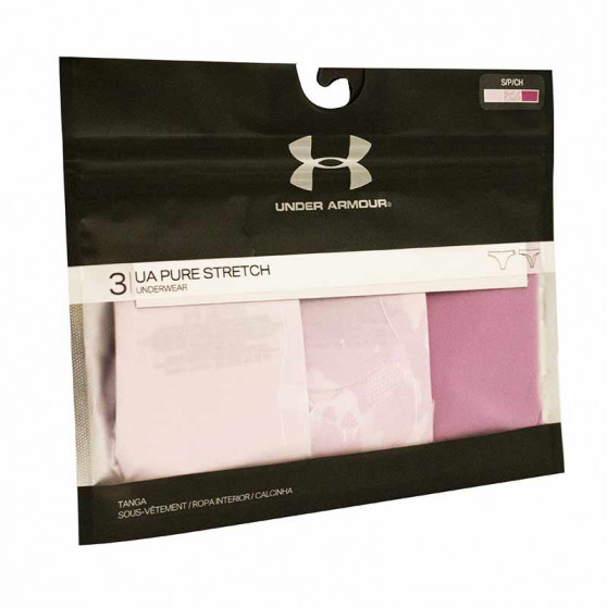 3PACK dames string Under Armour roze (1325617 570)