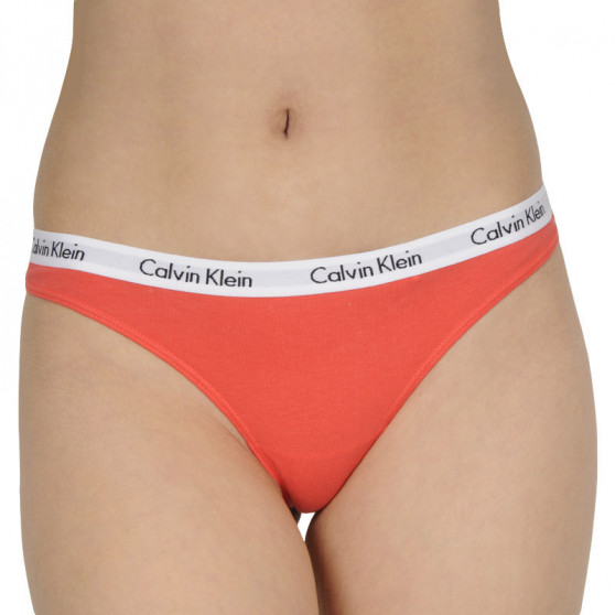 3PACK dames string Calvin Klein veelkleurig (QD3587E-T7V)
