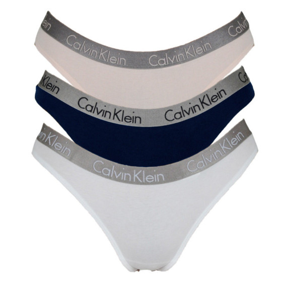 3PACK dames string Calvin Klein veelkleurig (QD3560E-T7W)