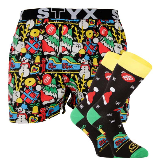 Herenboxershorts kunst sport rubber en sokken Styx Kerstmis (BH1258)