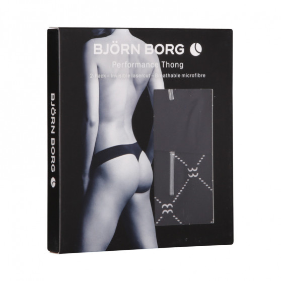 2PACK dames string Bjorn Borg zwart (10000159-MP002)