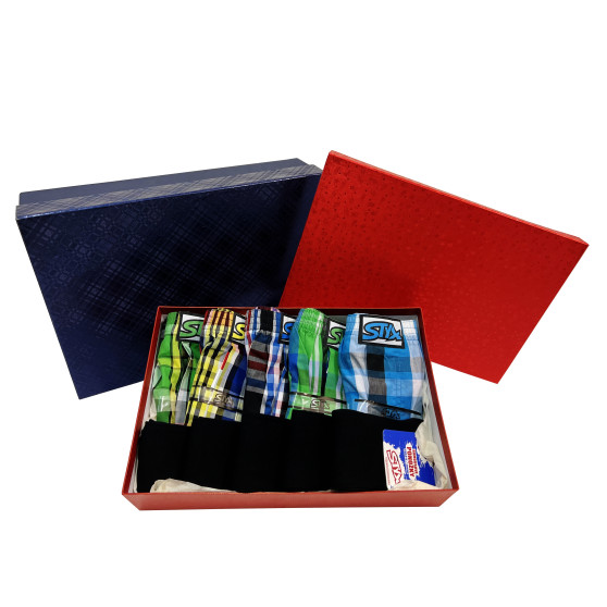 5PACK klassieke rubberen herenboxershorts en bamboe sokken Styx in geschenkverpakking (5HB960A82230347)