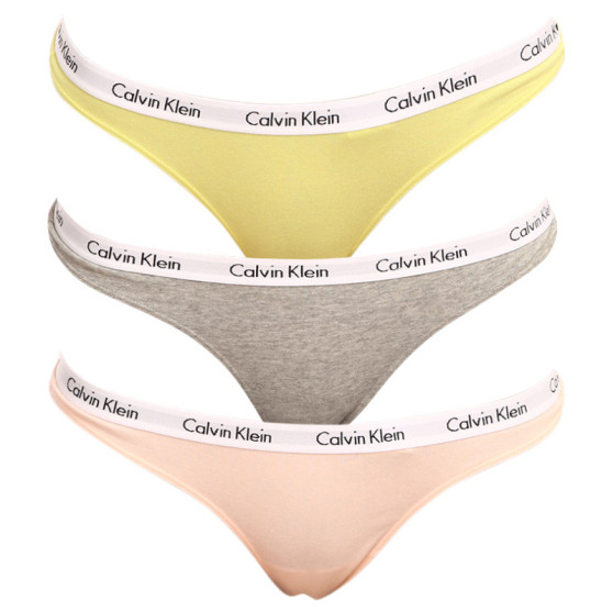 3PACK dames string Calvin Klein veelkleurig (QD3587E-13X)