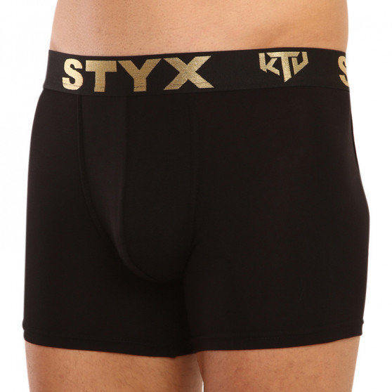 Herenboxershort Styx / KTV lang sport elastiek zwart - zwart elastiek (UTC960)