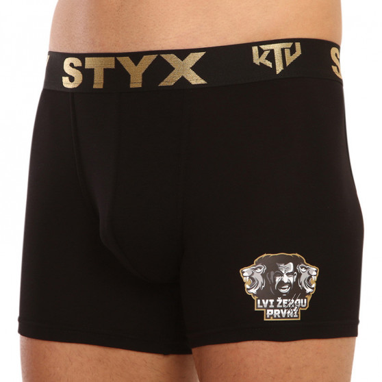 Herenboxershort Styx / KTV lang sport elastiek zwart - zwart elastiek (UTCL960)