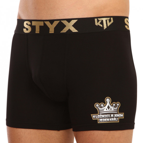 Herenboxershort Styx / KTV lang sport elastiek zwart - zwart elastiek (UTCK960)