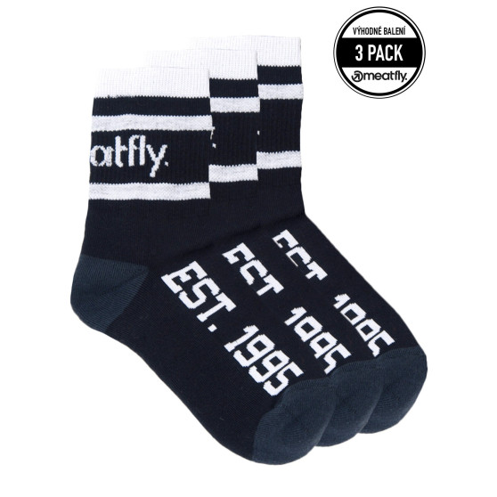 3PACK sokken Meatfly zwart (Long - black)