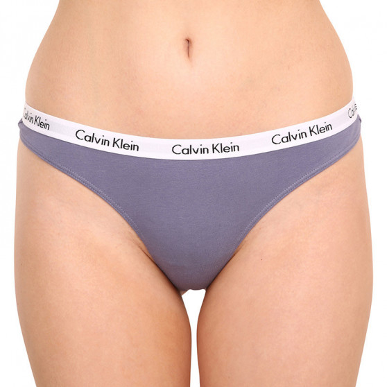 3PACK dames string Calvin Klein veelkleurig (QD3587E-1CX)