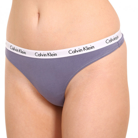 3PACK dames string Calvin Klein oversized multicolour (QD3800E-1CX)