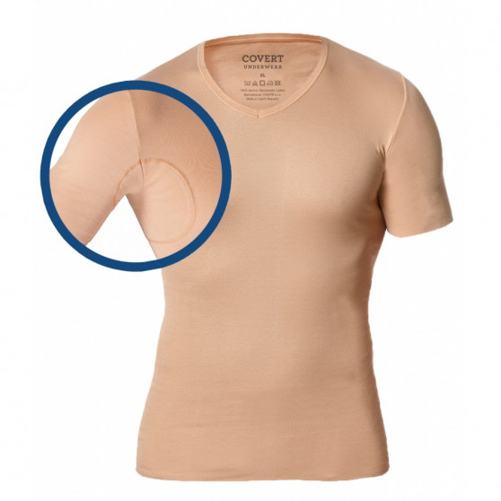 Heren onzichtbaar T-shirt Covert beige (145685-410)