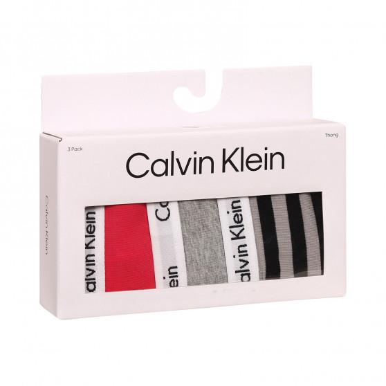 3PACK dames string Calvin Klein oversized multicolour (QD3800E-658)