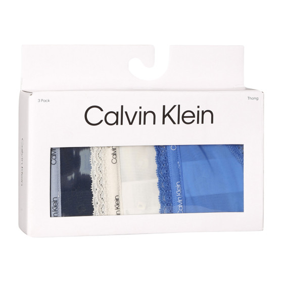 3PACK dames string Calvin Klein veelkleurig (QD3802E-BOX)