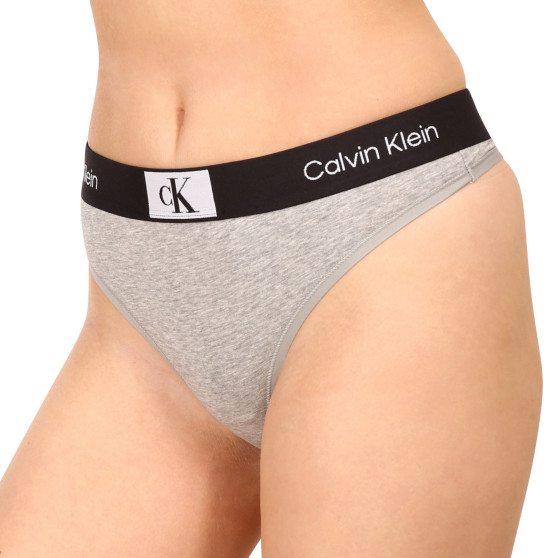Dames string Calvin Klein grijs (QF7221E-P7A)