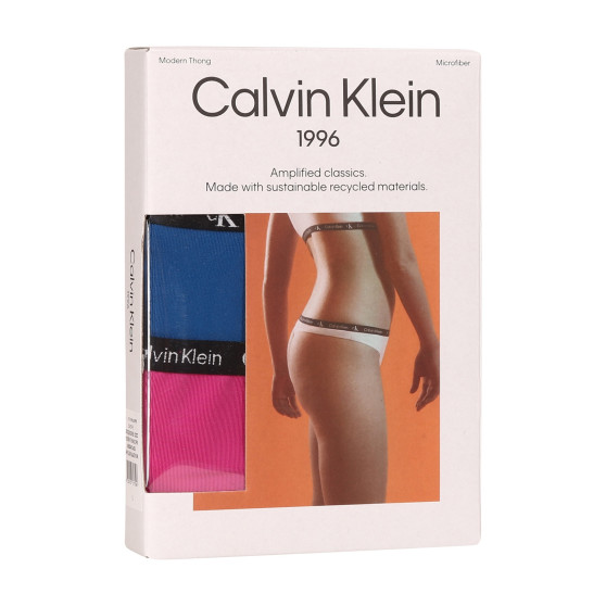 2PACK dames string Calvin Klein veelkleurig (QD5035E-C0Z)