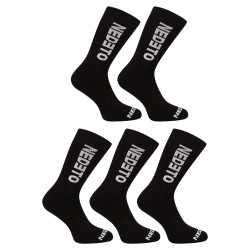 5PACK sokken Nedeto hoog zwart (5NDTP001-brand)