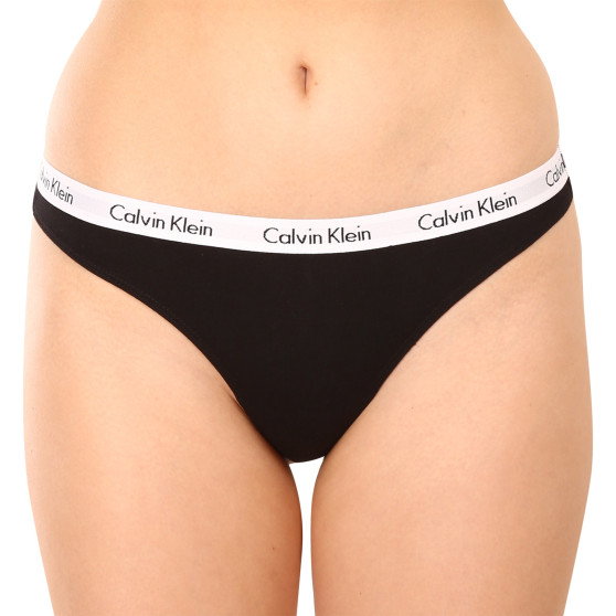 3PACK dames string Calvin Klein zwart (QD3587E-001)