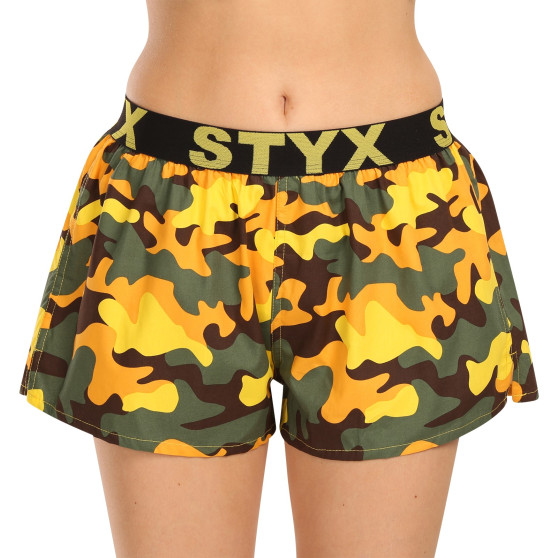 Damesboxershorts Styx kunst rubber camouflage geel (T1559)