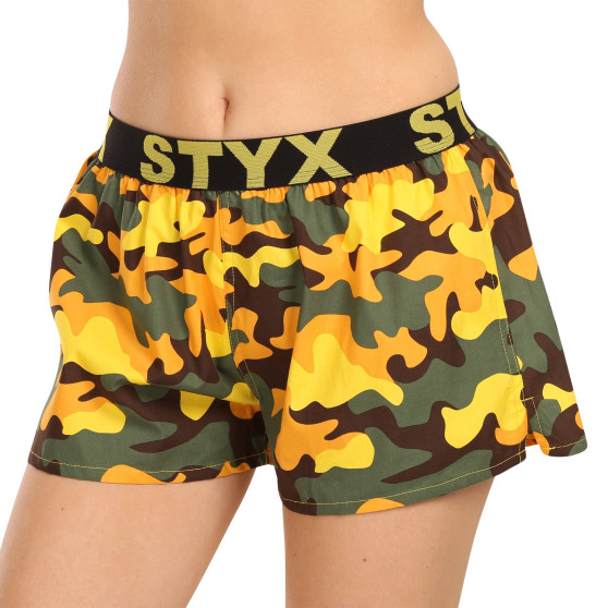 Damesboxershorts Styx kunst rubber camouflage geel (T1559)