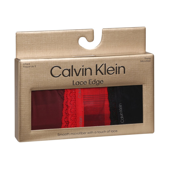 3PACK dames string Calvin Klein veelkleurig (QD5151E-I24)