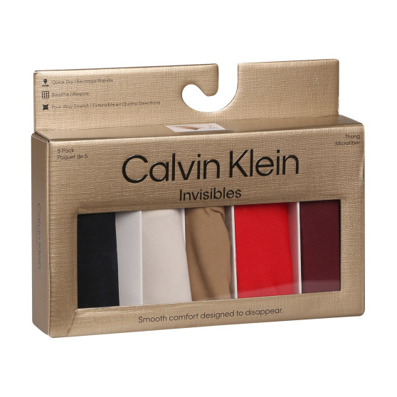 5PACK dames string Calvin Klein naadloos multicolour (QD5147E-HW1)
