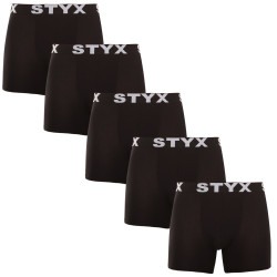 5PACK herenboxershort Styx lang sport elastisch zwart (5U960)