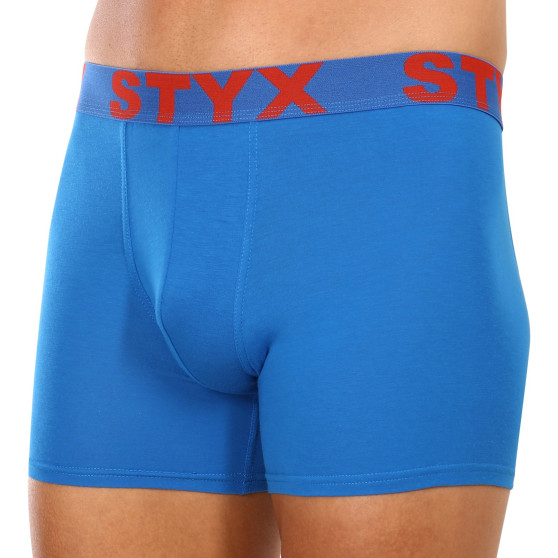 3PACK herenboxershort Styx lang sport elastisch blauw (3U1167)