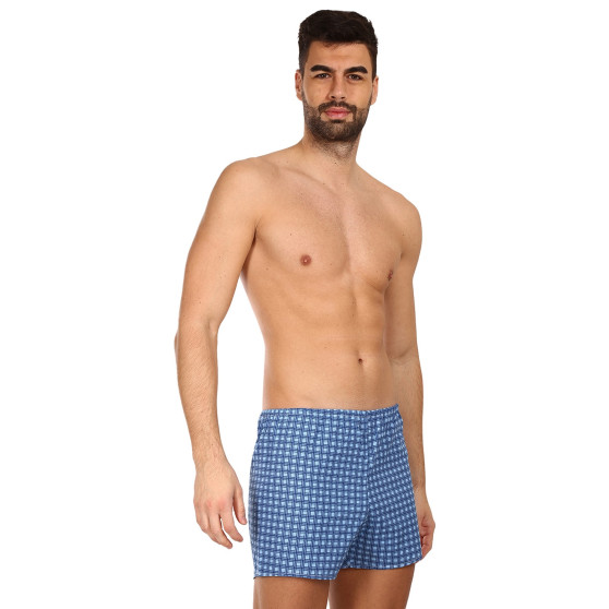 Klassieke Herenboxershorts Foltýn blauwe ruiten (K54)