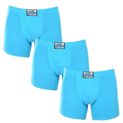 3PACK herenboxershort Styx lang classic rubber lichtblauw (3F1169)