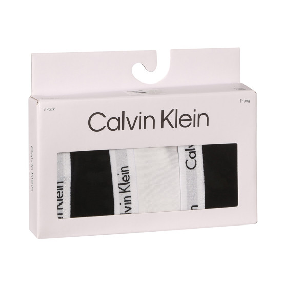 3PACK dames string Calvin Klein veelkleurig (QD3587E-WZB)