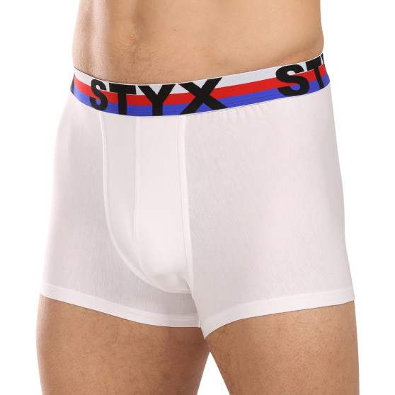 Herenboxershort Styx sport elastisch wit driekleur (G2061)