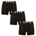 3PACK herenboxershort Styx lang sport elastisch zwart (3U960)